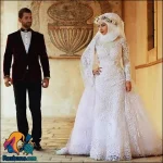 مدل لباس عروس با حجاب شيک و پوشيده عربي