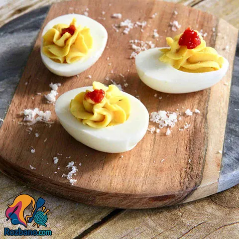 طرز تهیه تخم مرغ شکم پر مجلسی و خوشمزه با مواد ساده