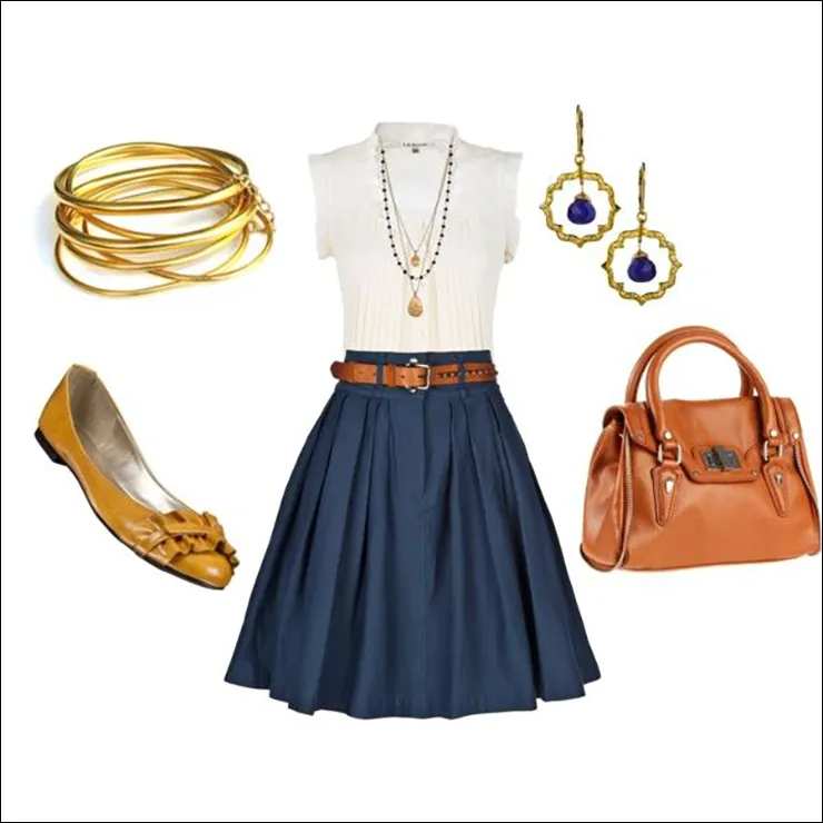 ست لباس با دامن جین دخترانه با تاپ سفید کوتاه