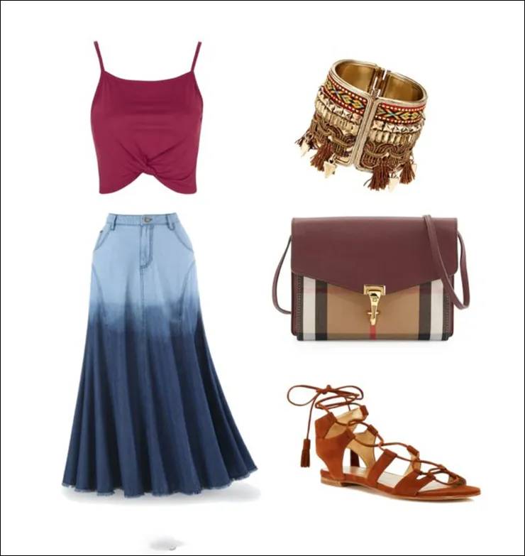 آموزش استایل با دامن جین و نکات ست لباس دخترانه