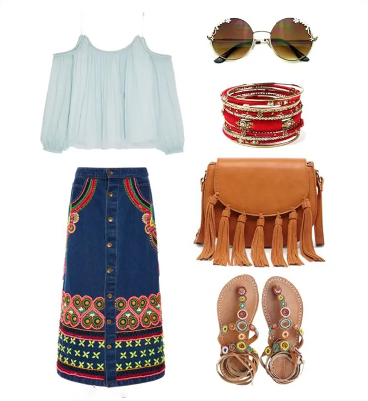 آموزش استایل با دامن جین و نکات ست لباس دخترانه