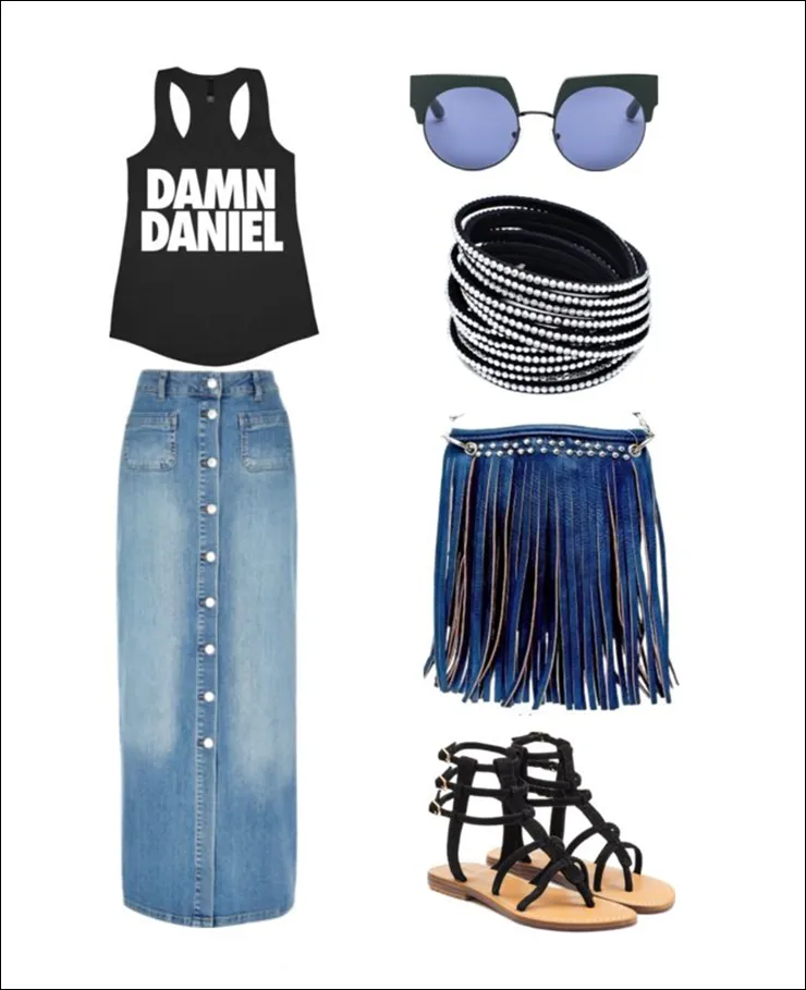 جدیدترین ترندهای ست لباس با دامن جین تابستانی