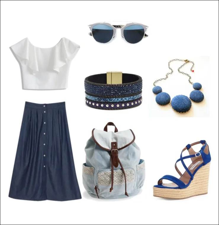 جدیدترین ترندهای ست لباس با دامن جین تابستانی