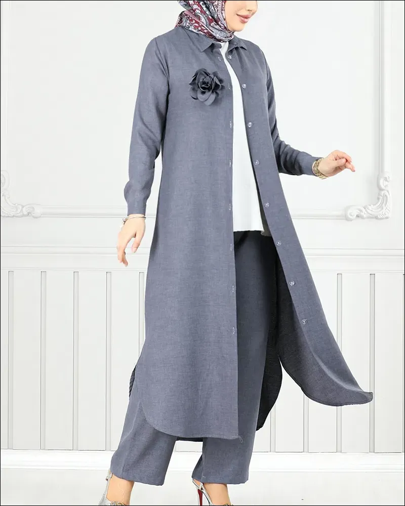 مدل مانتو ترک مجلسی بلند با طرح خاص