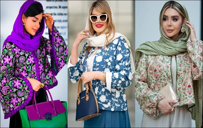 انواع مدل مانتو جدید - مدل مانتو با طرح های گل و گیاه