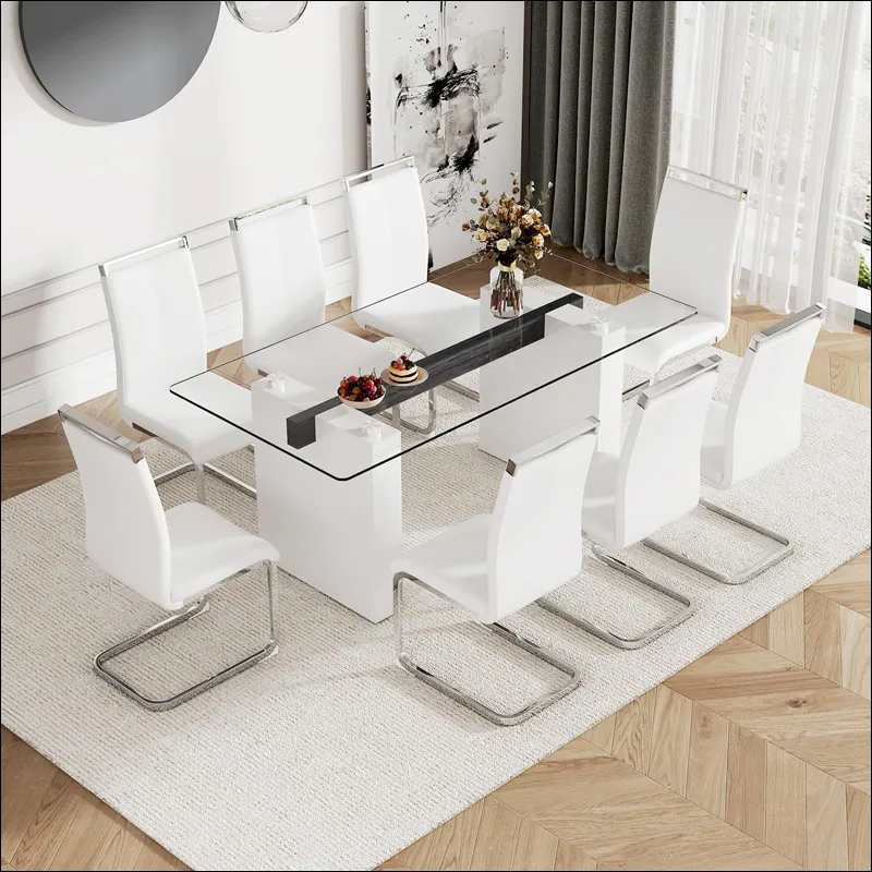 مدل میز و صندلی ناهار خوری چوبی و شیشه ای