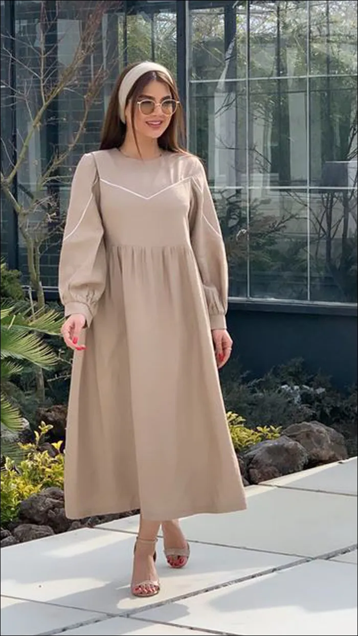 انتخاب بهترین مدل لباس مجلسی بارداری - مدل آستین و یقه در لباس مجلسی بارداری