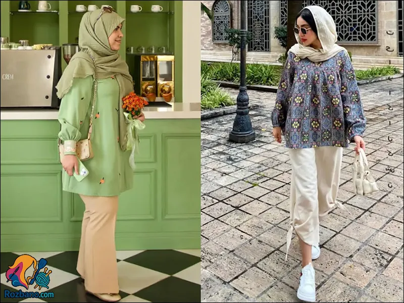 مدل مانتو بهاری شیک و ترند - مدل مانتو بهاری آستین پفی