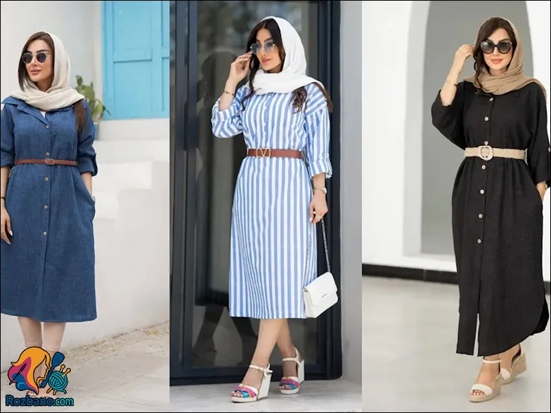 مدل مانتو بهاری شیک و ترند - مدل مانتو بهاری کمربنددار