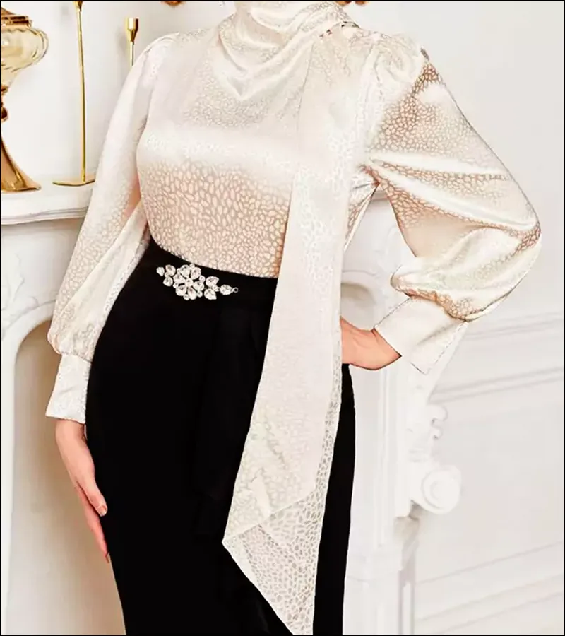 مدل بلوز زنانه و دخترانه مجلسی - بلوز مجلسی ساتن آستین پفی