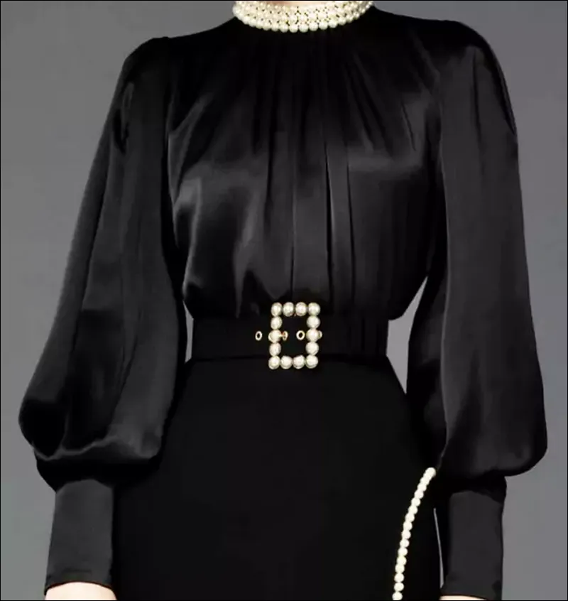 مدل بلوز زنانه و دخترانه مجلسی - لباس ساتن مجلسی مشکی