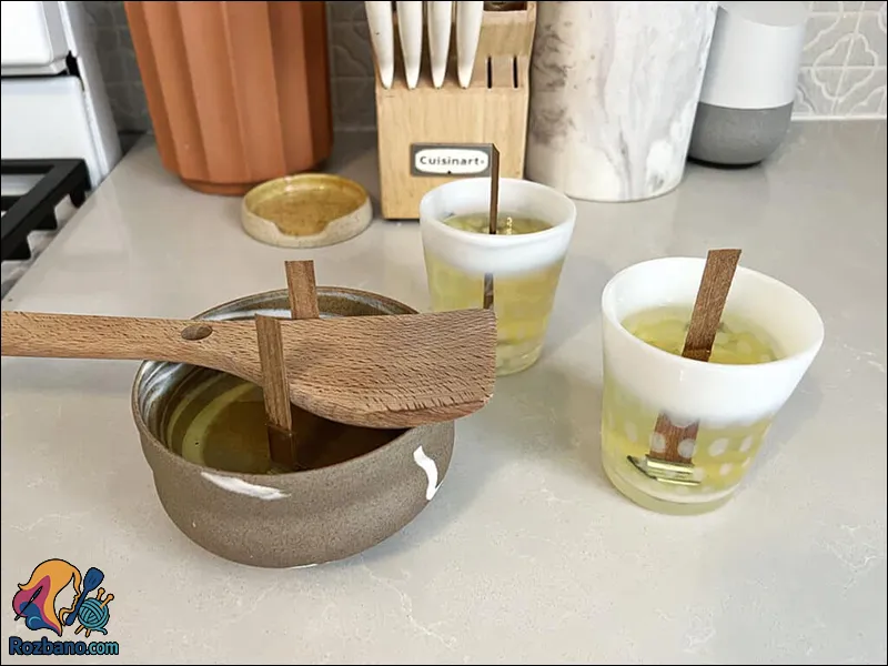 ساخت شمع با فتیله چوبی و موم سویا در خانه