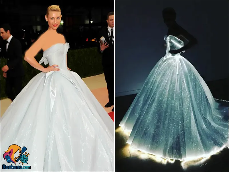 مدل لباس کلیر دینز در مراسم مت گالا با طراحی خاص