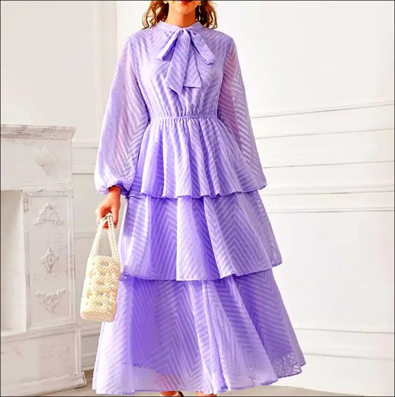 لباس مجلسی مناسب بهار و تابستان زنانه - دامن چند لایه