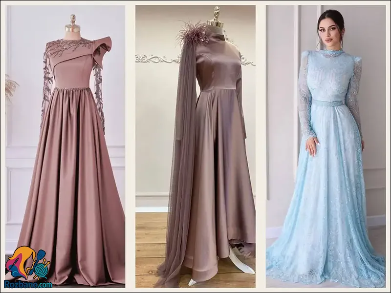 لباس مجلسی مناسب بهار و تابستان زنانه - لباس مجلسی آستین بلند