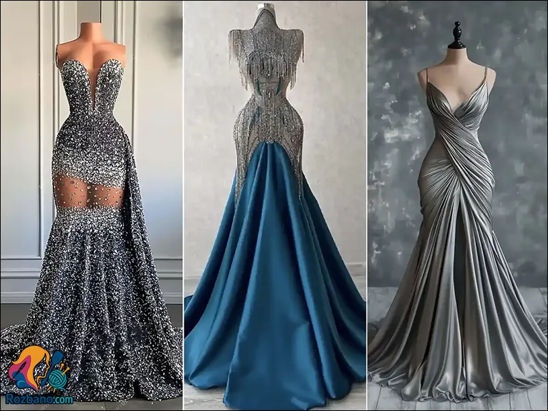 لباس مجلسی مناسب بهار و تابستان زنانه - لباس مجلسی با جزئیات زیاد