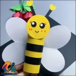 ساخت کاردستی زنبور کاغذی با ایده ساده و کودکانه
