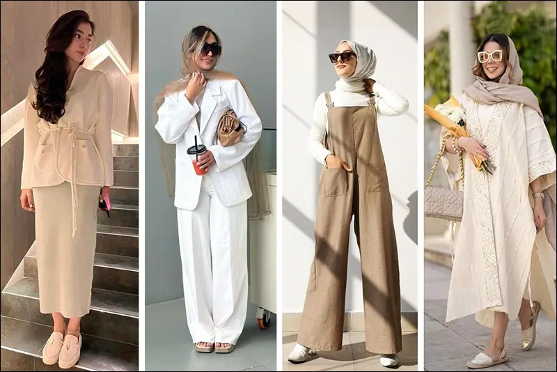 ترکیب رنگ لباس تابستانی - بژ و کرم، رنگ های طبیعی و خنثی