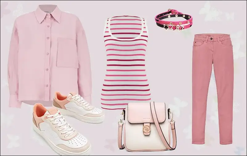 ترکیب رنگ لباس تابستانی - صورتی کالباسی، ملایم و دلنشین