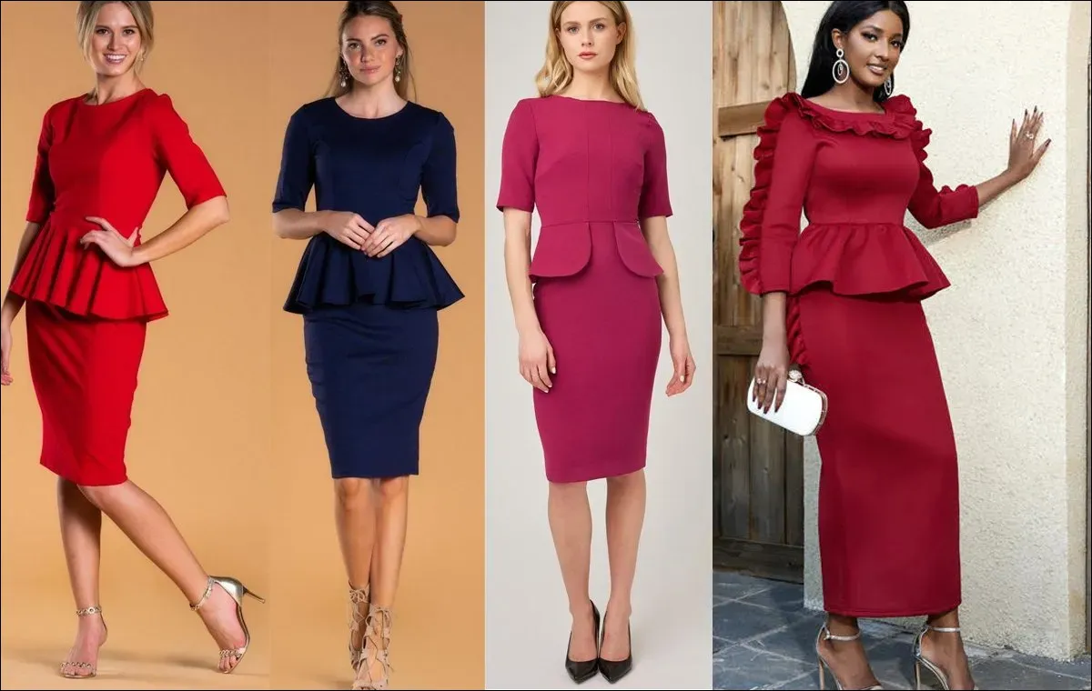 معرفی 8 مدل لباس شب زنانه - پیراهن پپلوم Peplum