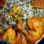 طرز تهیه تاک پلو غذای محلی شاهرود با فیله مرغ و برگ مو تازه