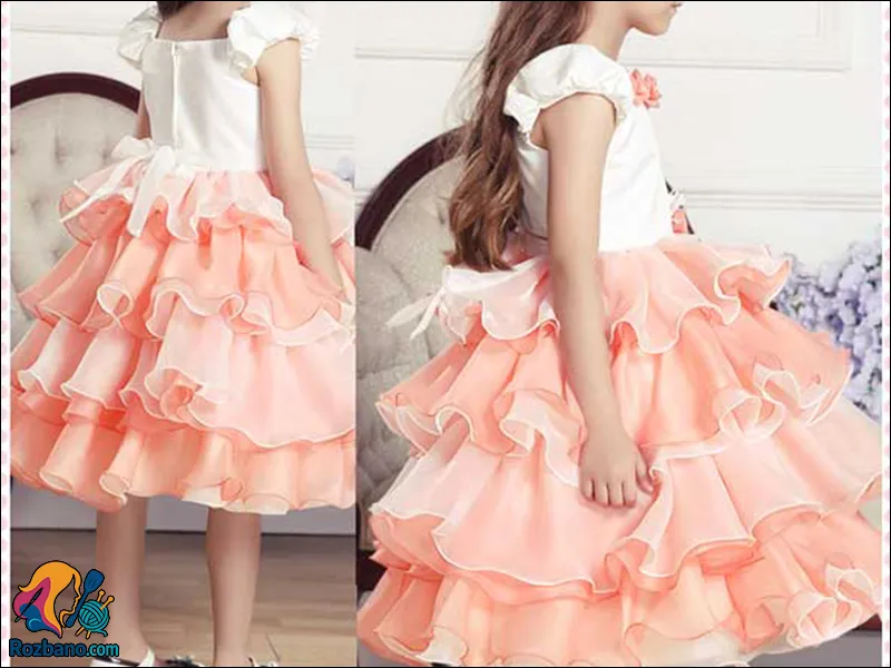 لباس مجلسی بچگانه دخترانه جدید - لباس مجلسی بچه گانه دخترانه با دامن چین دار