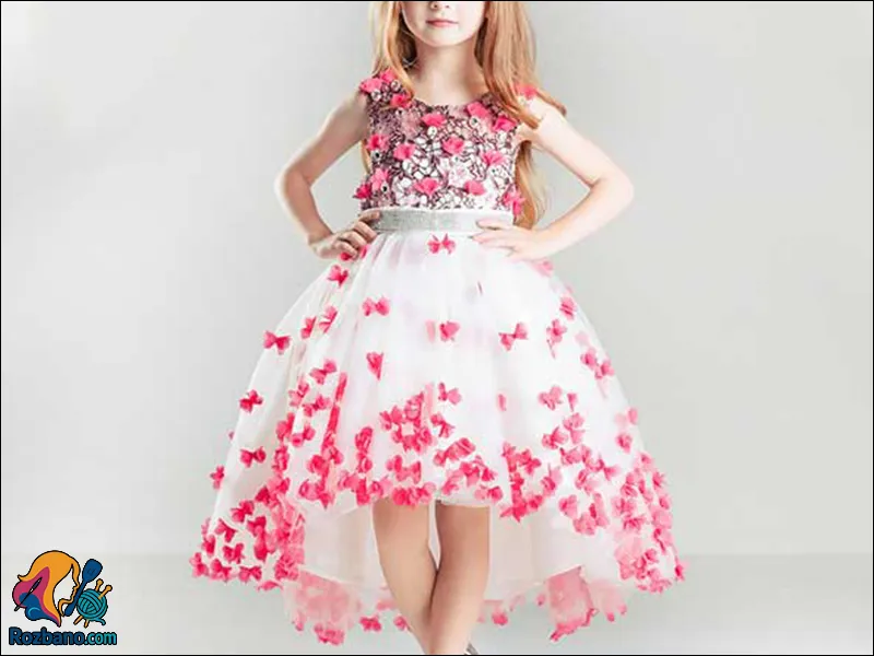 مدل لباس گلدوزی شده بچه گانه دخترونه برای مهمانی ها و مراسم