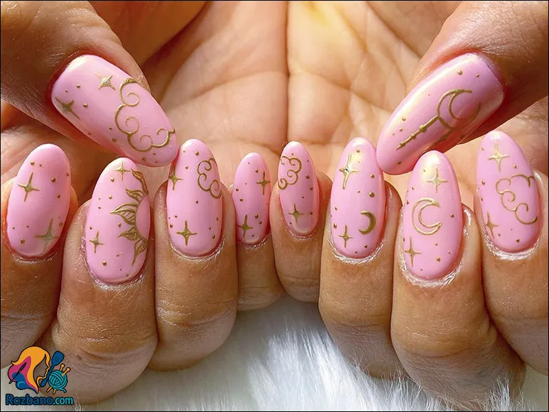 مدل ناخن جدید صور فلکی با رنگ های آسمانی