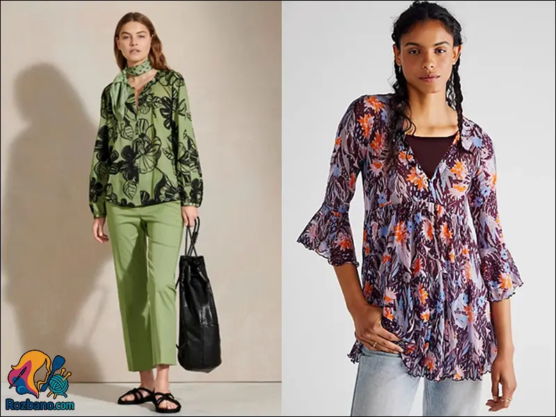 مدل های جدید تونیک زنانه - تونیک زنانه گلدار برای استایل شاد و زنانه