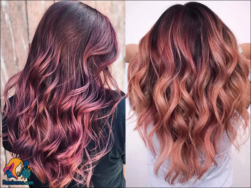 هایلات های پرطرفدار برای موی مشکی - هایلات رزگلد روی موی مشکی