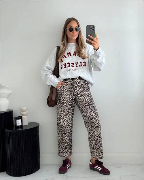 آموزش ست لباس با شلوار پلنگی برای استایل شیک