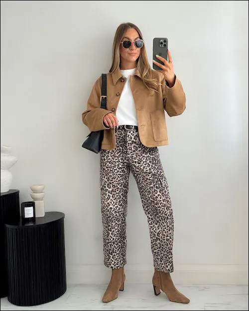 ست لباس با شلوار پلنگی مجلسی و اسپرت