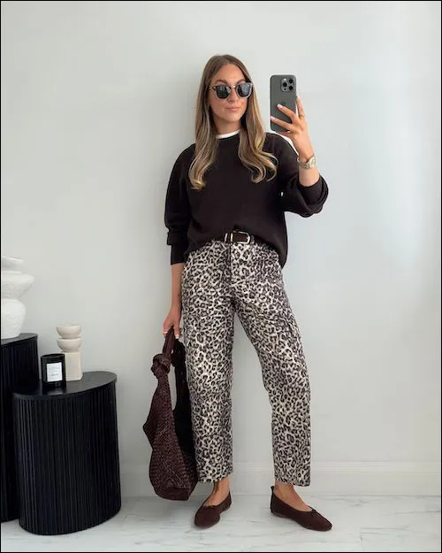 ست لباس با شلوار پلنگی مجلسی و اسپرت