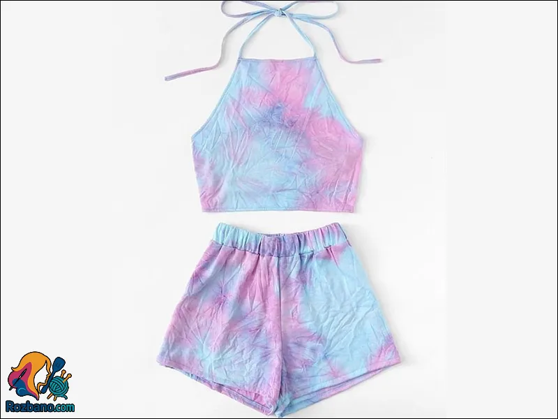 ست نیم تنه و شلوارک تابستانی دخترانه اسپرت