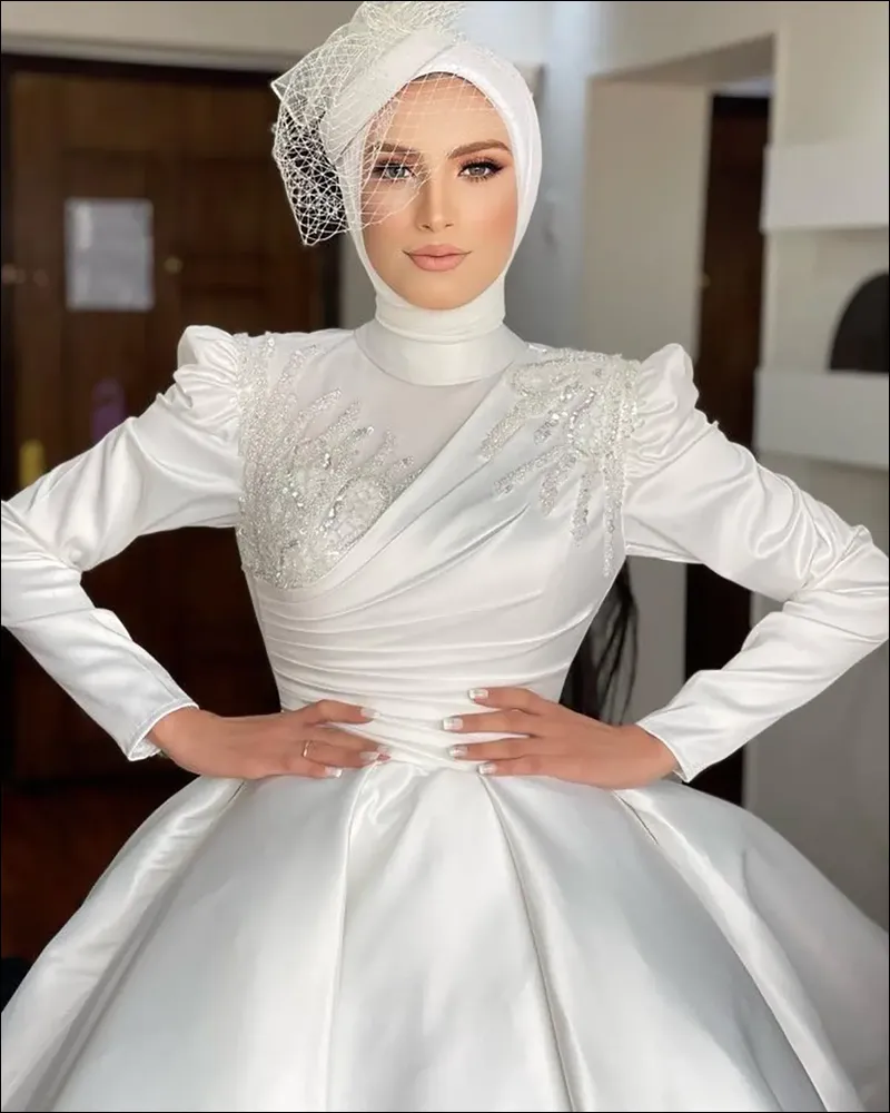 جدیدترین مدل لباس عروس اسلامی سفید و پوشیده