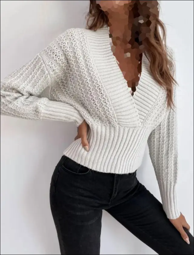 مدل لباس بافت آستین بلند زنانه