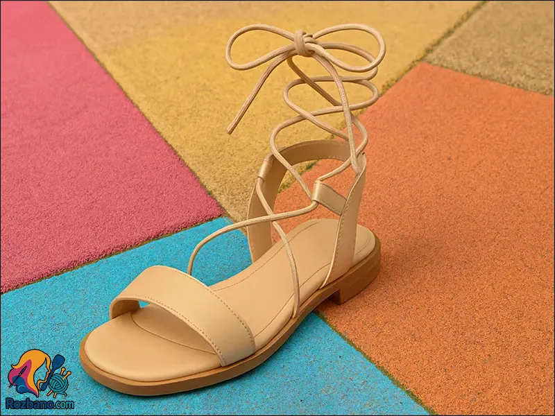 6 مدل صندل تابستانی ترند - صندل با بندهای بلند دور مچ (lace-up sandals)