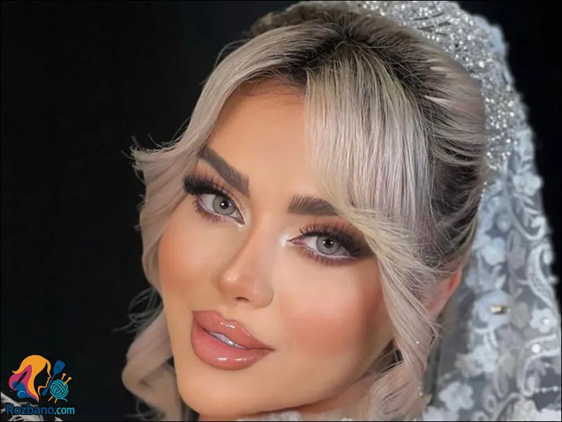 مدل میکاپ جدید عروس با سبک لایت و شینیون شیک