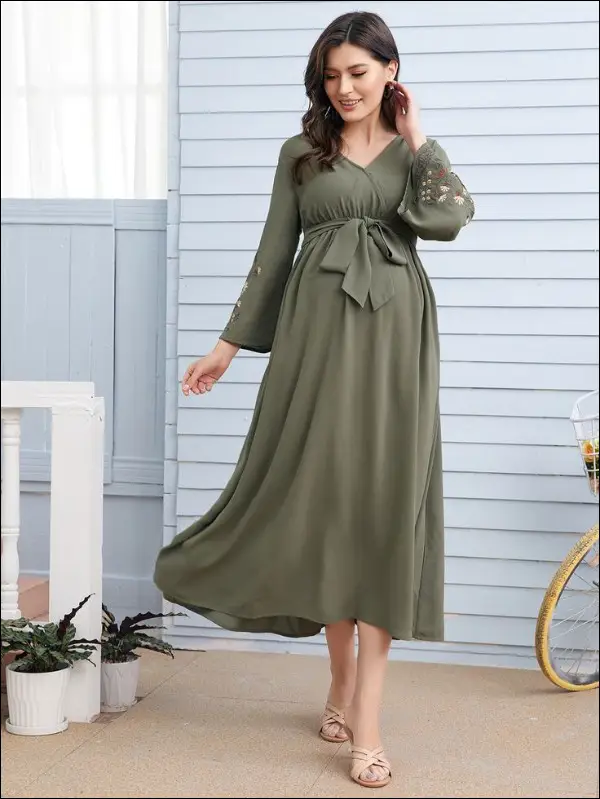 مدل لباس بارداری بلند - لباس آستین بلند صدری