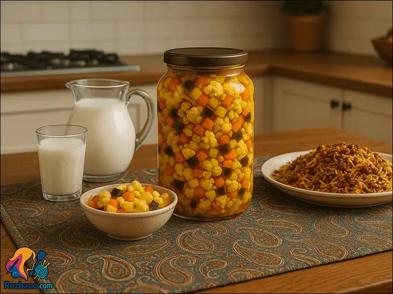 طرز تهیه ترشی هفت بیجار خانگی مرحله به مرحله