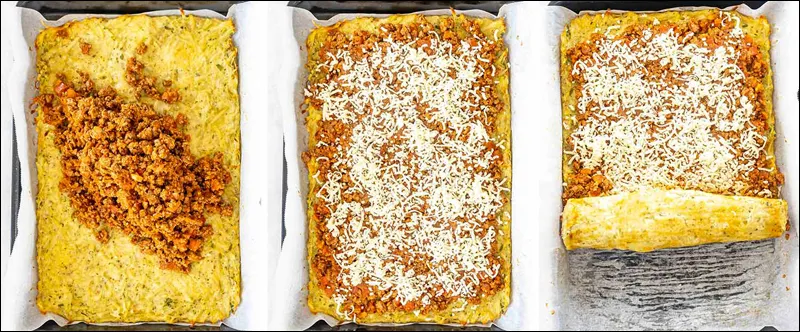 عکس رولت گوشت با پوره سیب زمینی مجلسی