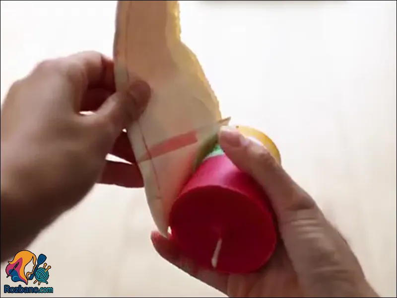 عکس شمع هندوانه ای کوچک رنگی و خوشبو
