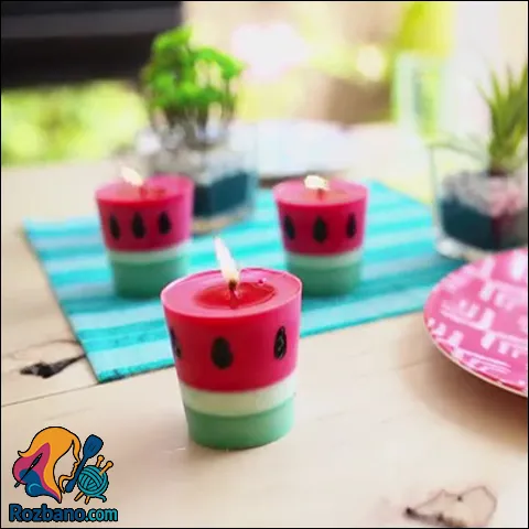 آموزش ساخت شمع هندوانه ای کوچک برای شب یلدا