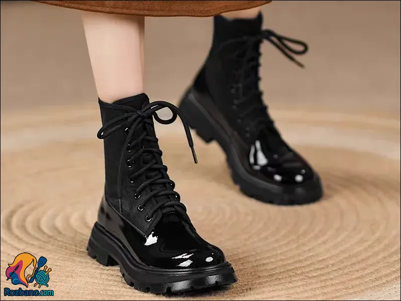 مدل نیم بوت زنانه جدید - نیم بوت زنانه مشکی براق