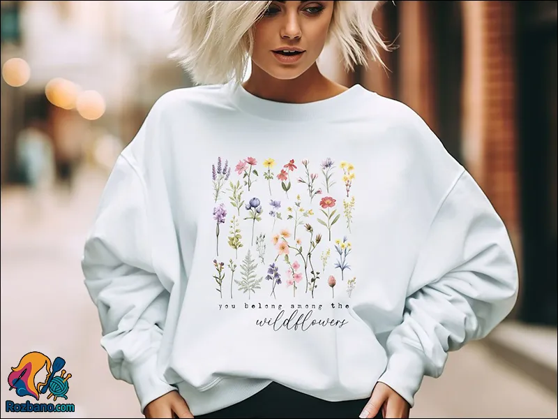مدل سویشرت زنانه جدید - سویشرت با طراحی خاص Graphic Sweatshirt