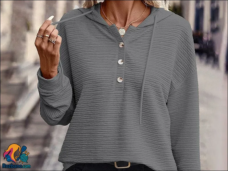 سویشرت دکمه دار Button Up Sweatshirt