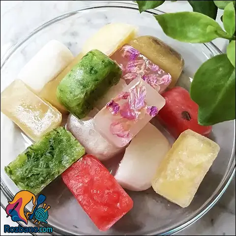 طرز تهیه یخ طعم دار خوش رنگ مناسب شربت و دتاکس واتر