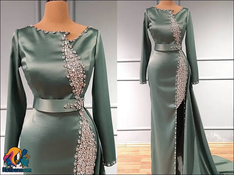 مدل لباس مجلسی خاص - لباس مجلسی جواهرکاری شده
