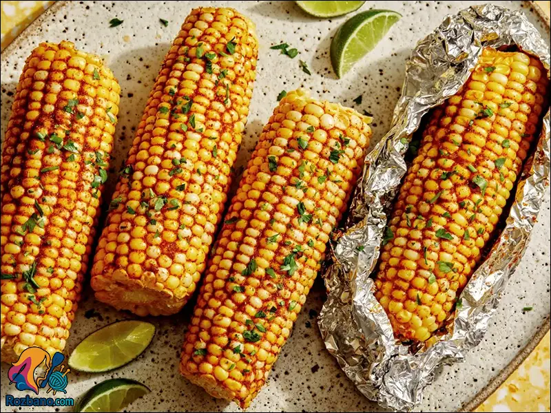 آموزش آسان ذرت گریل شده با روغن زیتون و آویشن