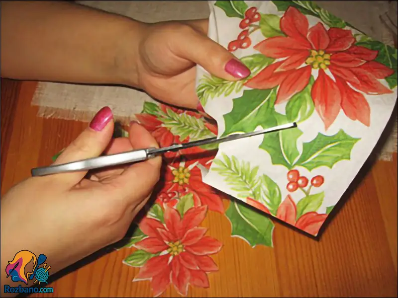 نحوه صحیح چسباندن طرح در دکوپاژ روی گونی